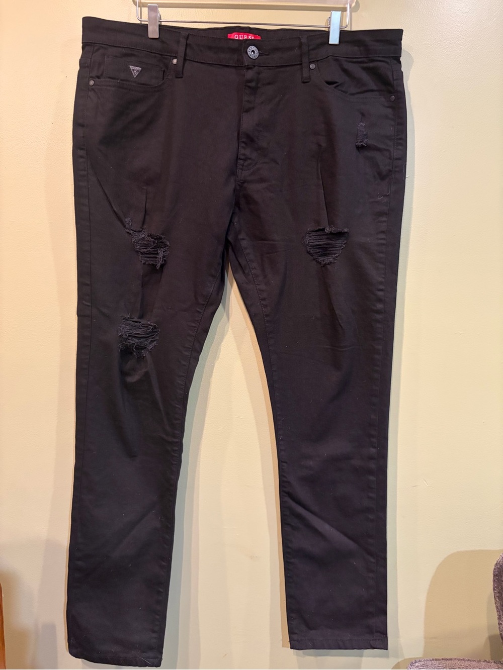 GUESS Black Skinny Ripped Men's Jeans